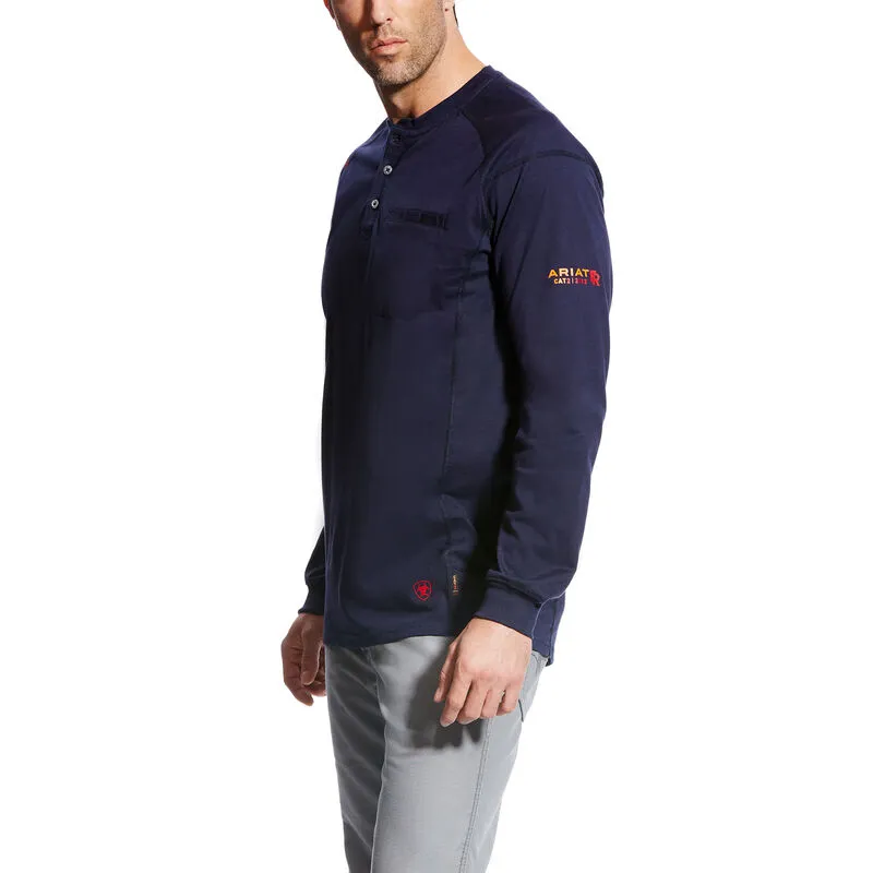 FR Air Henley Navy Mens Ariat Shirt