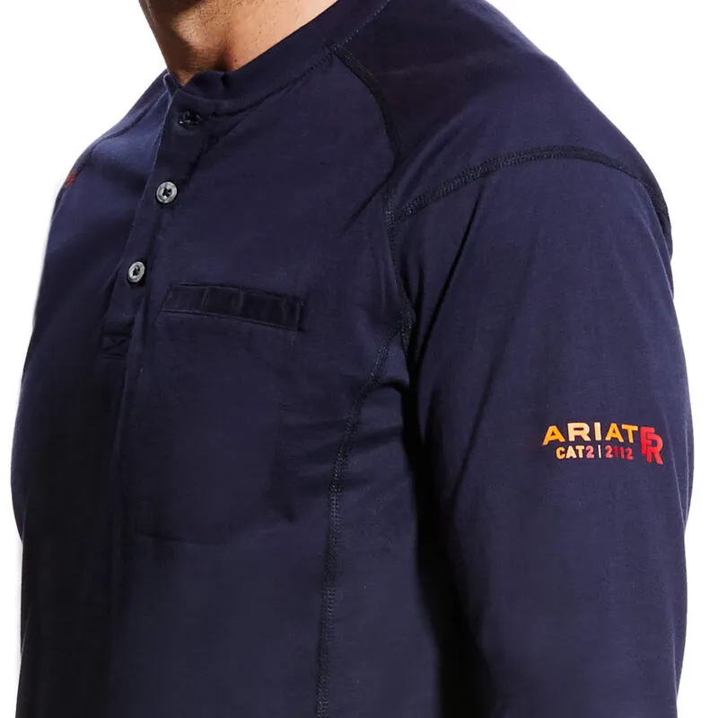 FR Air Henley Navy Mens Ariat Shirt