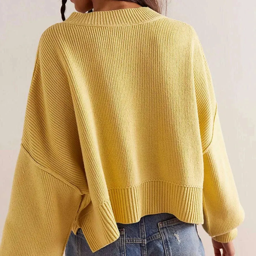 FREE PEOPLE - Easy Street Crop Pullover - Pineapple