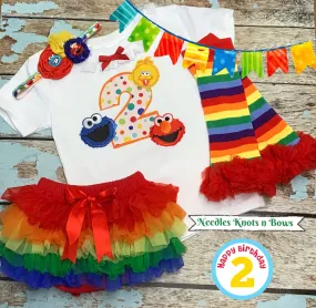 Girls Sesame Street 2nd Birthday Tutu Outfit