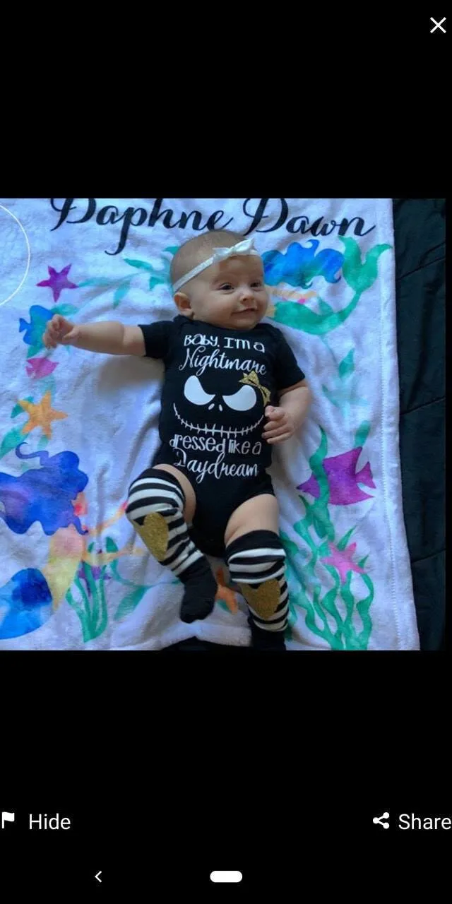 Girls Sugar Skull Outfit,Skull Bodysuit or Tee   Black White Stripe Leg Warmers   Sequin Bow Band,Handmade Goth Baby