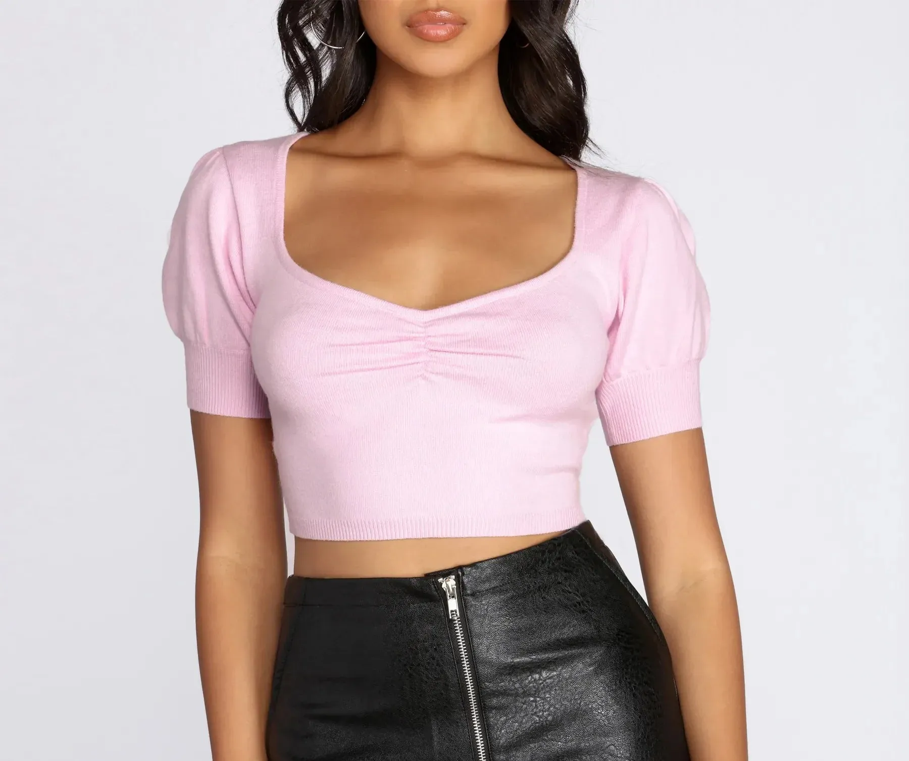 Girly Girl Cropped Knit Sweater