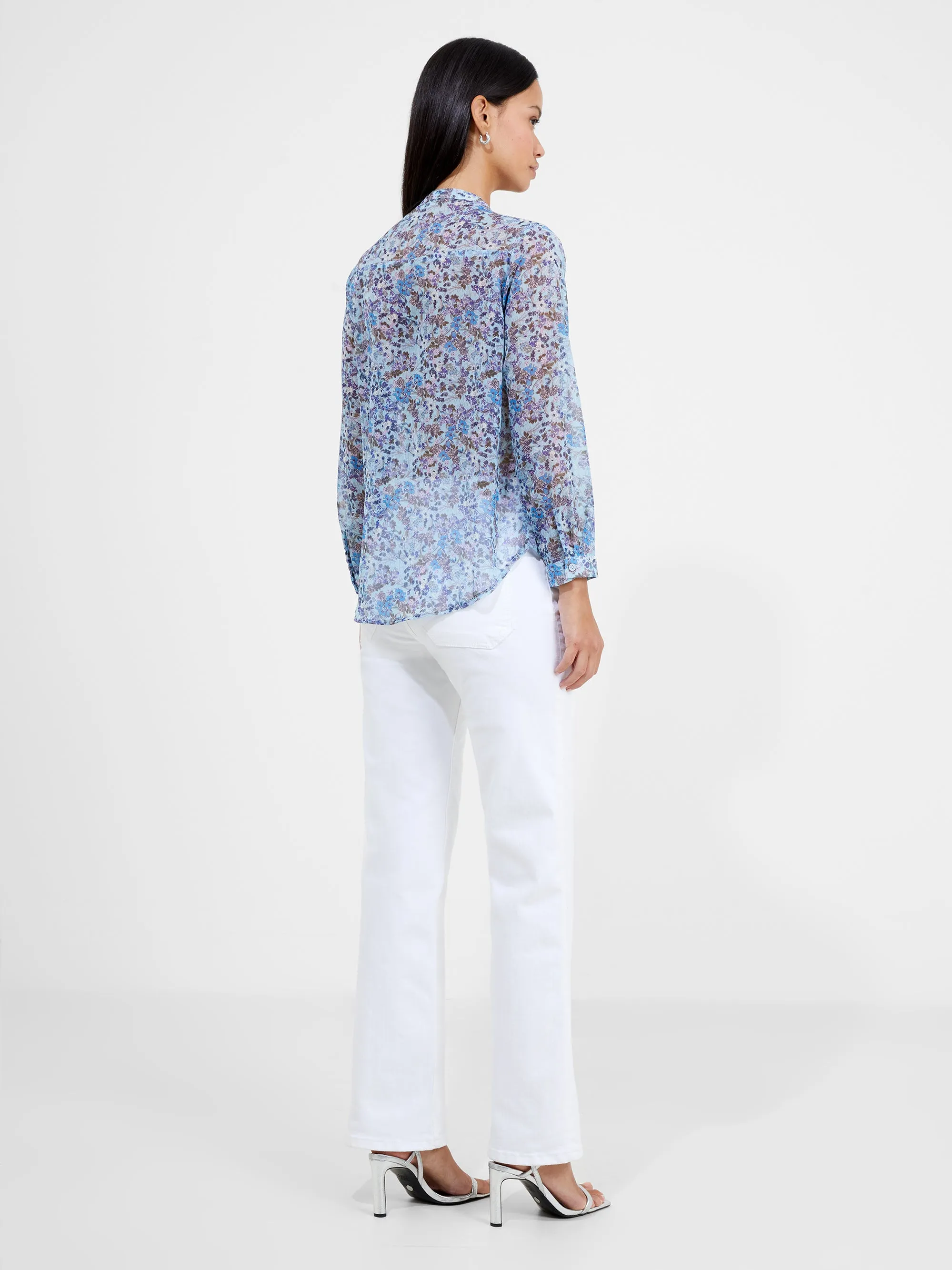 Henley Collar Floral Shirt