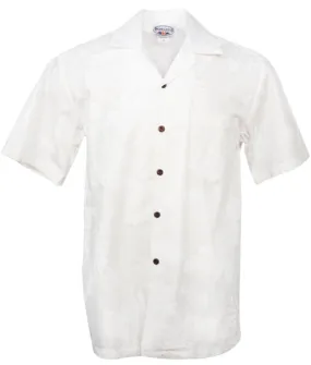 Hibiscus Shadows Mens Shirt in White