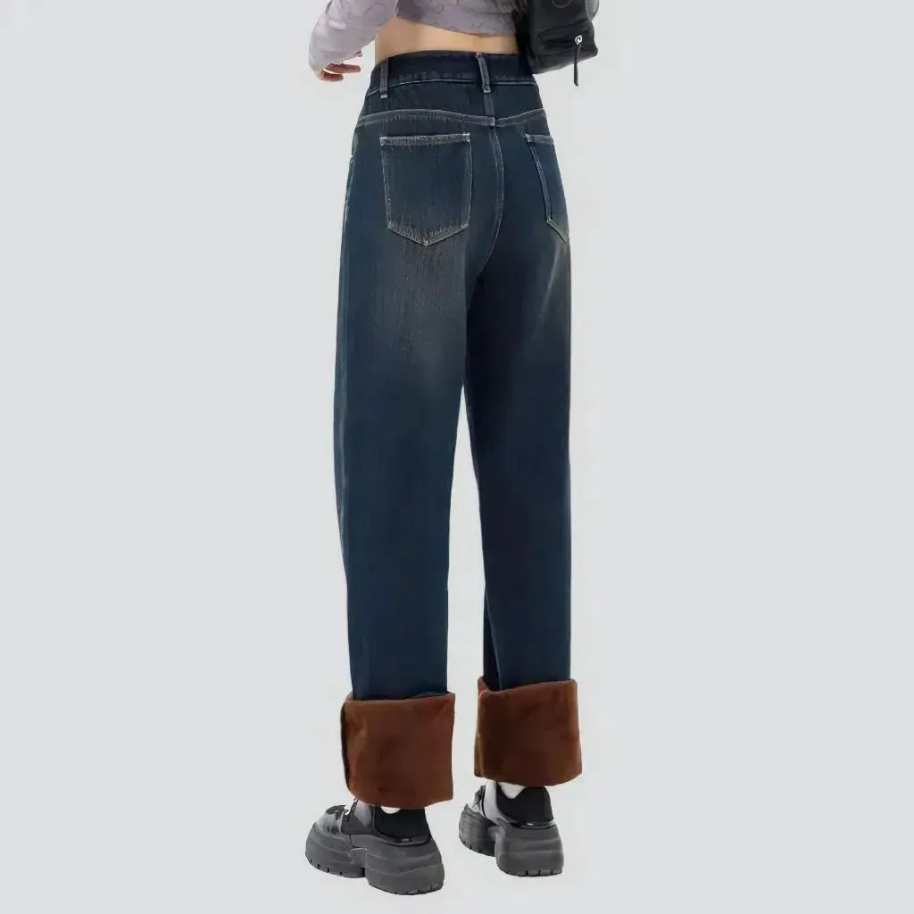 High-waist straight jeans
 for women