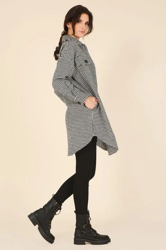 Hound tooth long jacket