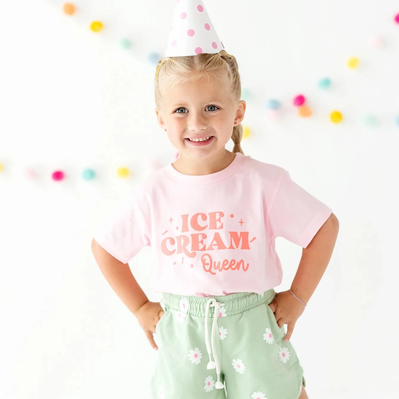 Ice Cream Queen Girls Shirt  -  Pink