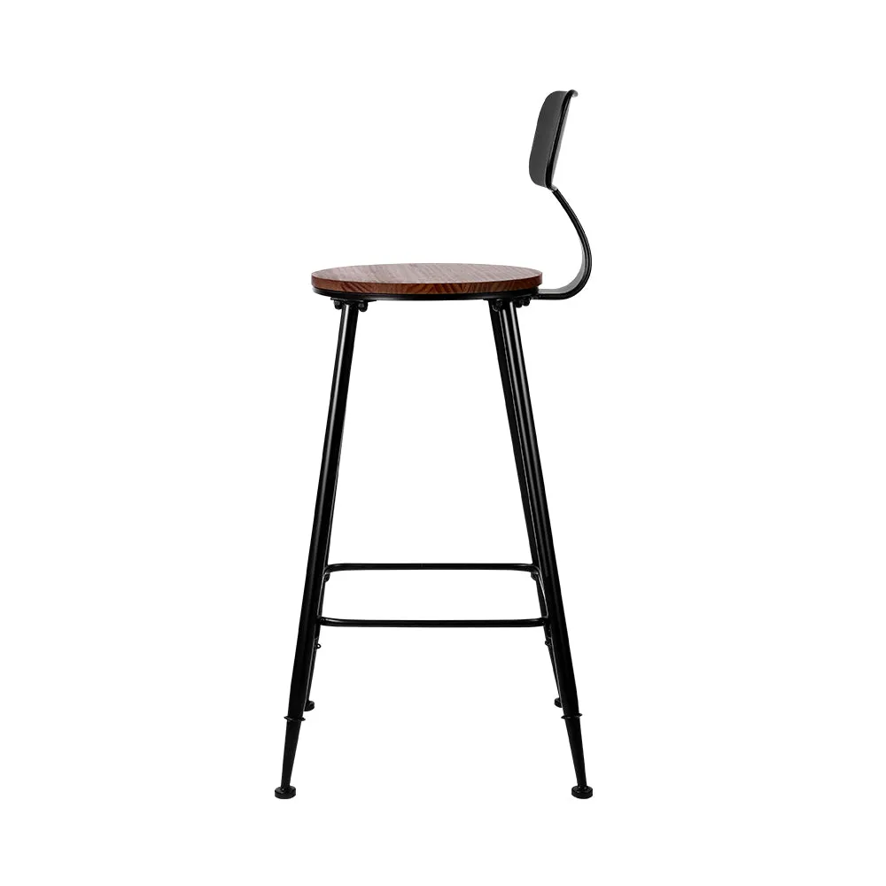 Industrial Pinewood Seat Bar Stools Set of 4 - Artiss