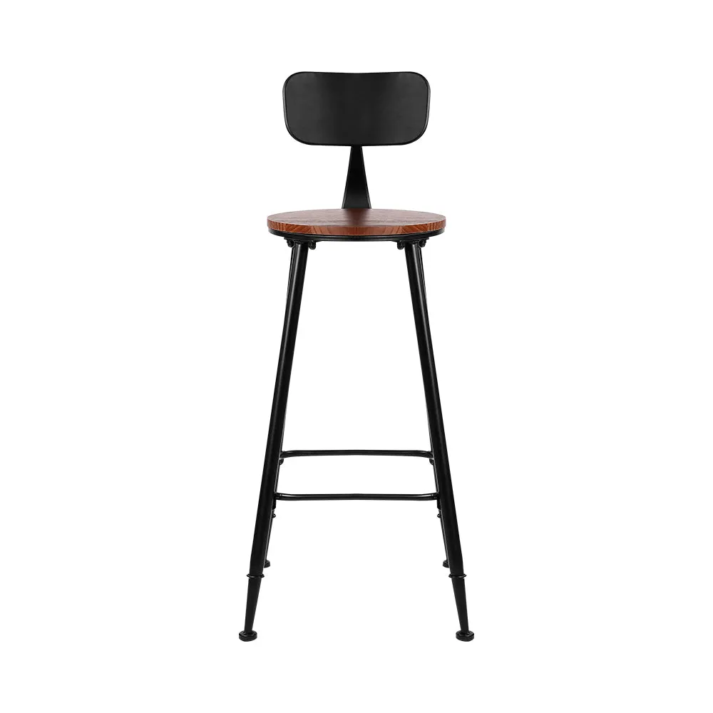 Industrial Pinewood Seat Bar Stools Set of 4 - Artiss