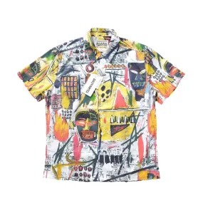 Japanese Hawaiian Graffiti Loose Short Sleeved Cardigan Printed Shirt