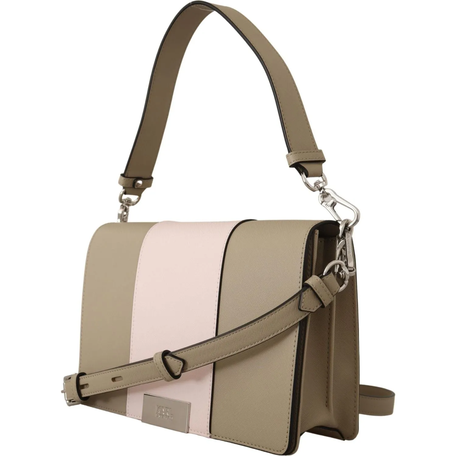 Karl Lagerfeld Chic Sage Shoulder Bag with Dual Straps