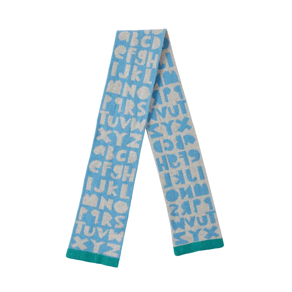 Kids Alphabet Scarf - Blue