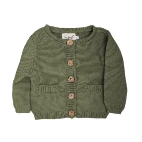 Knit Button Cardigan in Sage