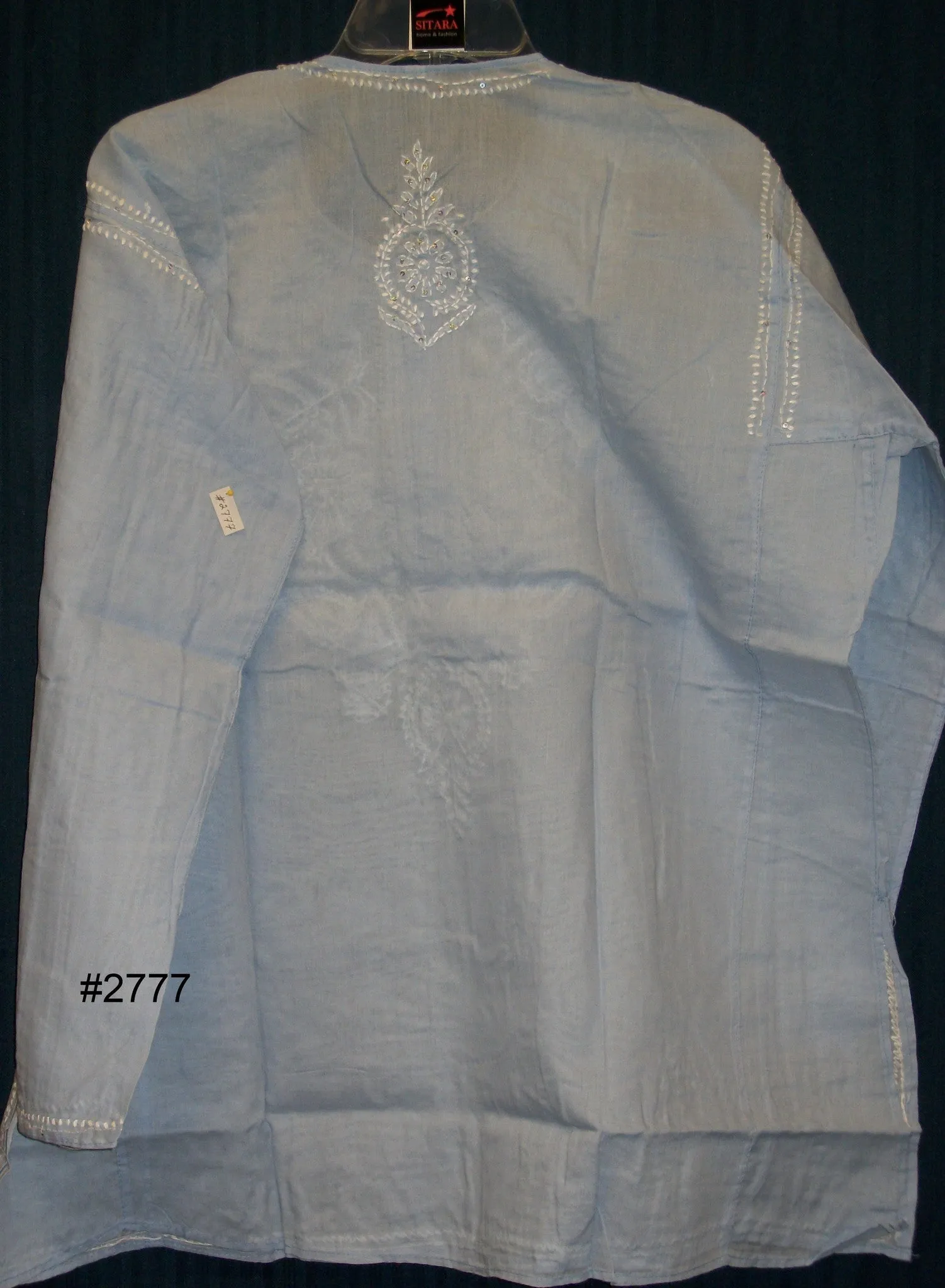 Kurti Tunic Shirt Blouse Blue Cotton