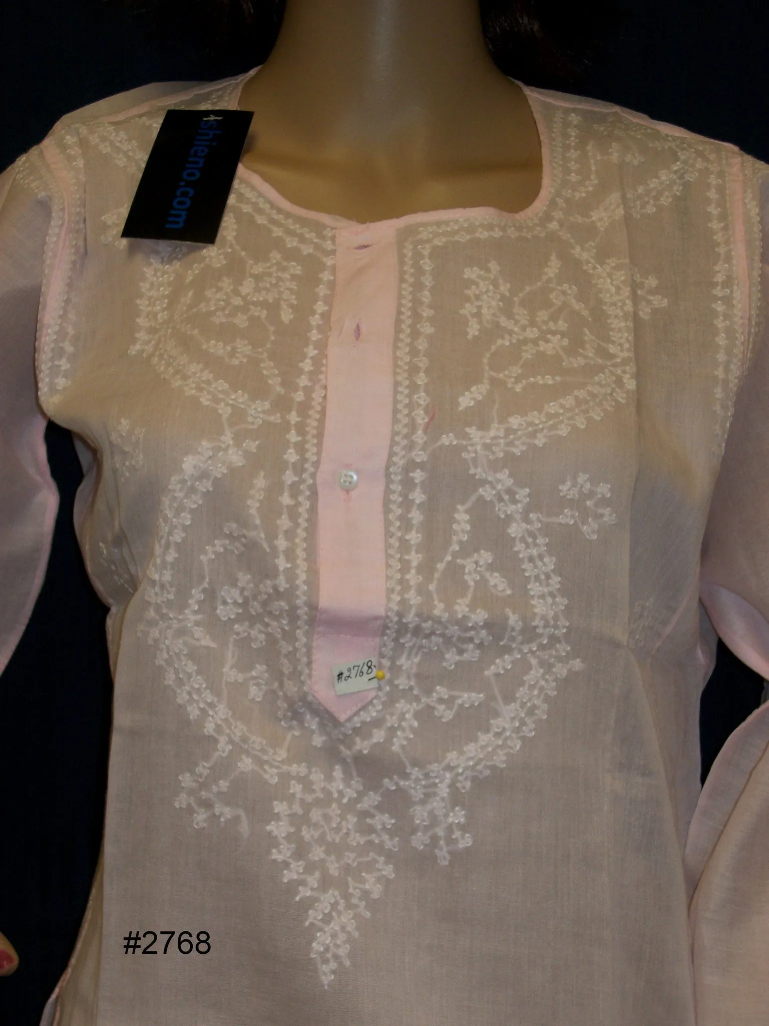 Kurti Tunic Shirt Blouse Rose Cotton