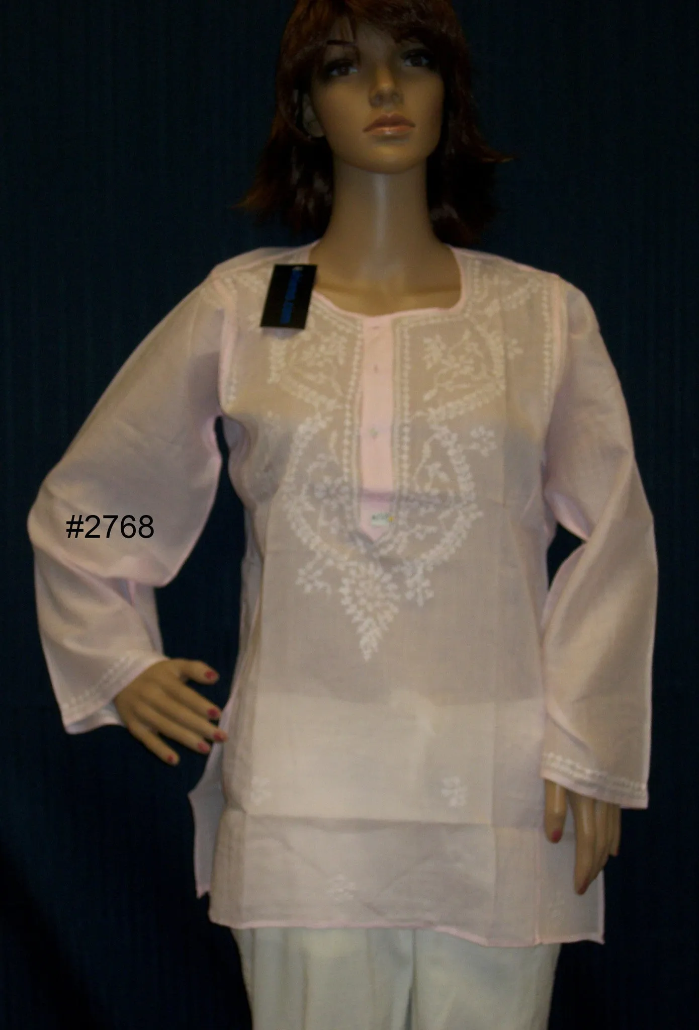 Kurti Tunic Shirt Blouse Rose Cotton