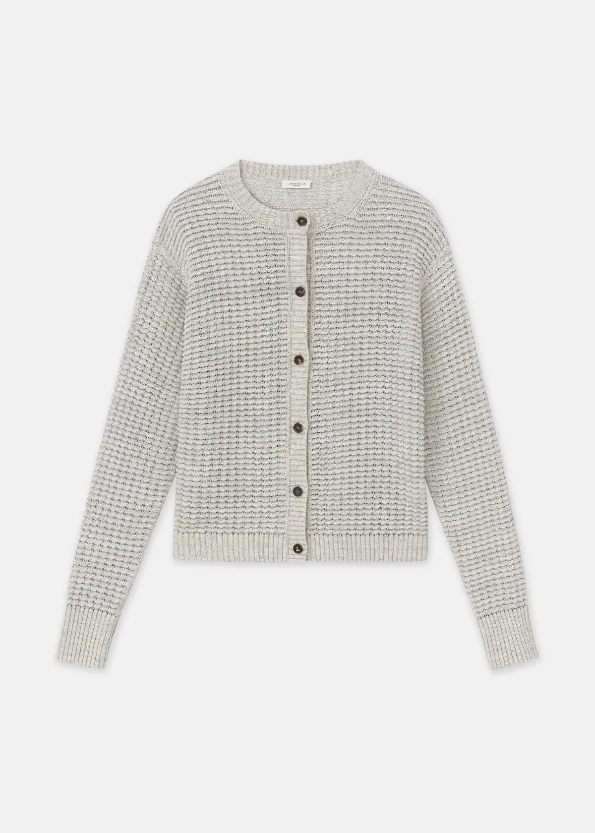 LAFAYETTE 148 Textured Stitch Cardigan - Smoked Taupe Multi