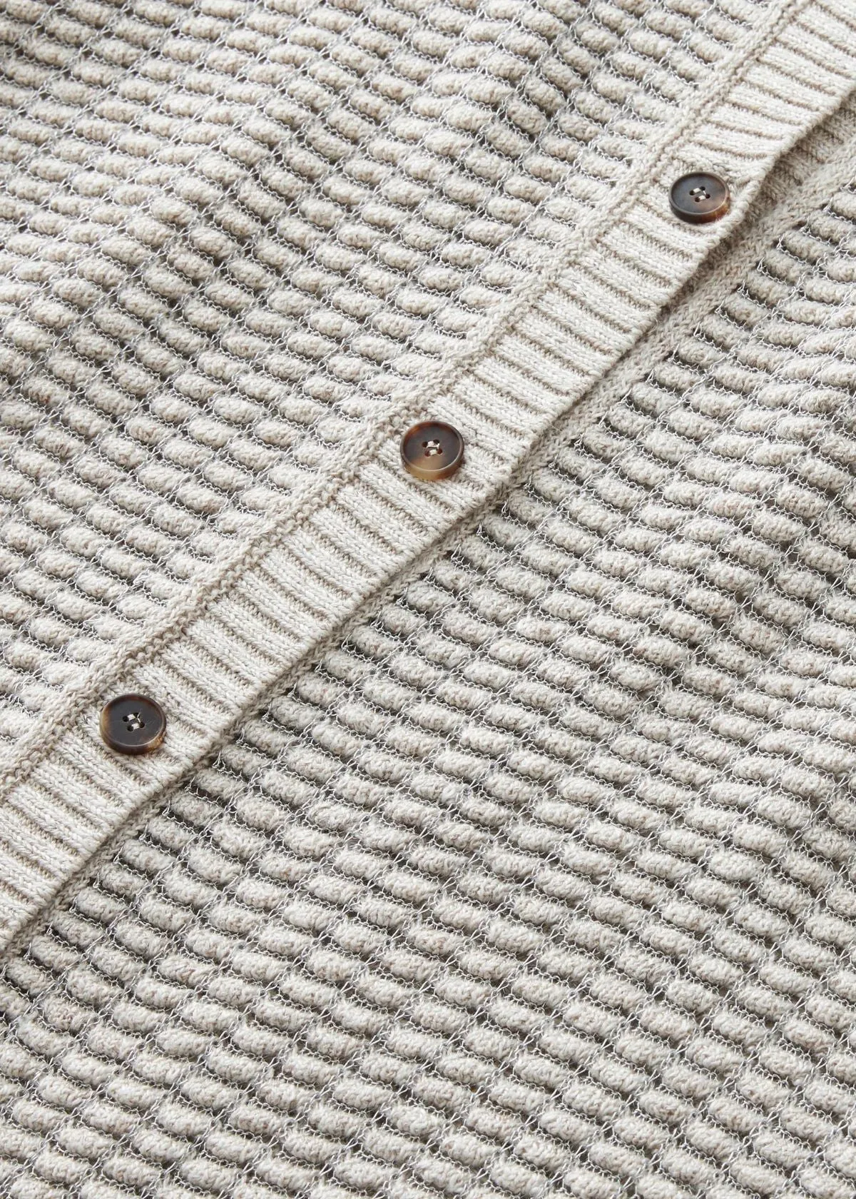 LAFAYETTE 148 Textured Stitch Cardigan - Smoked Taupe Multi