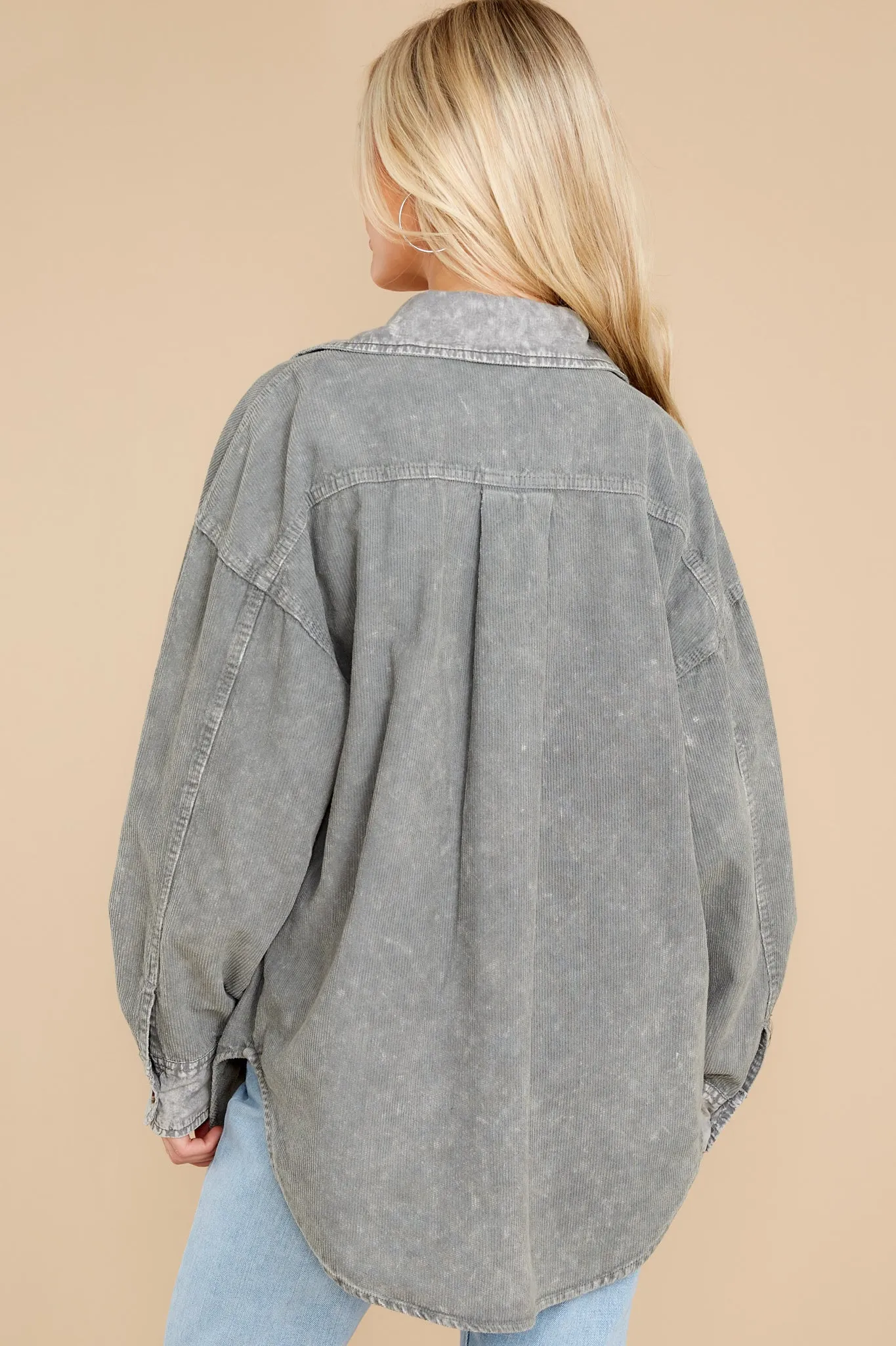 Layers To Love Washed Grey Shacket