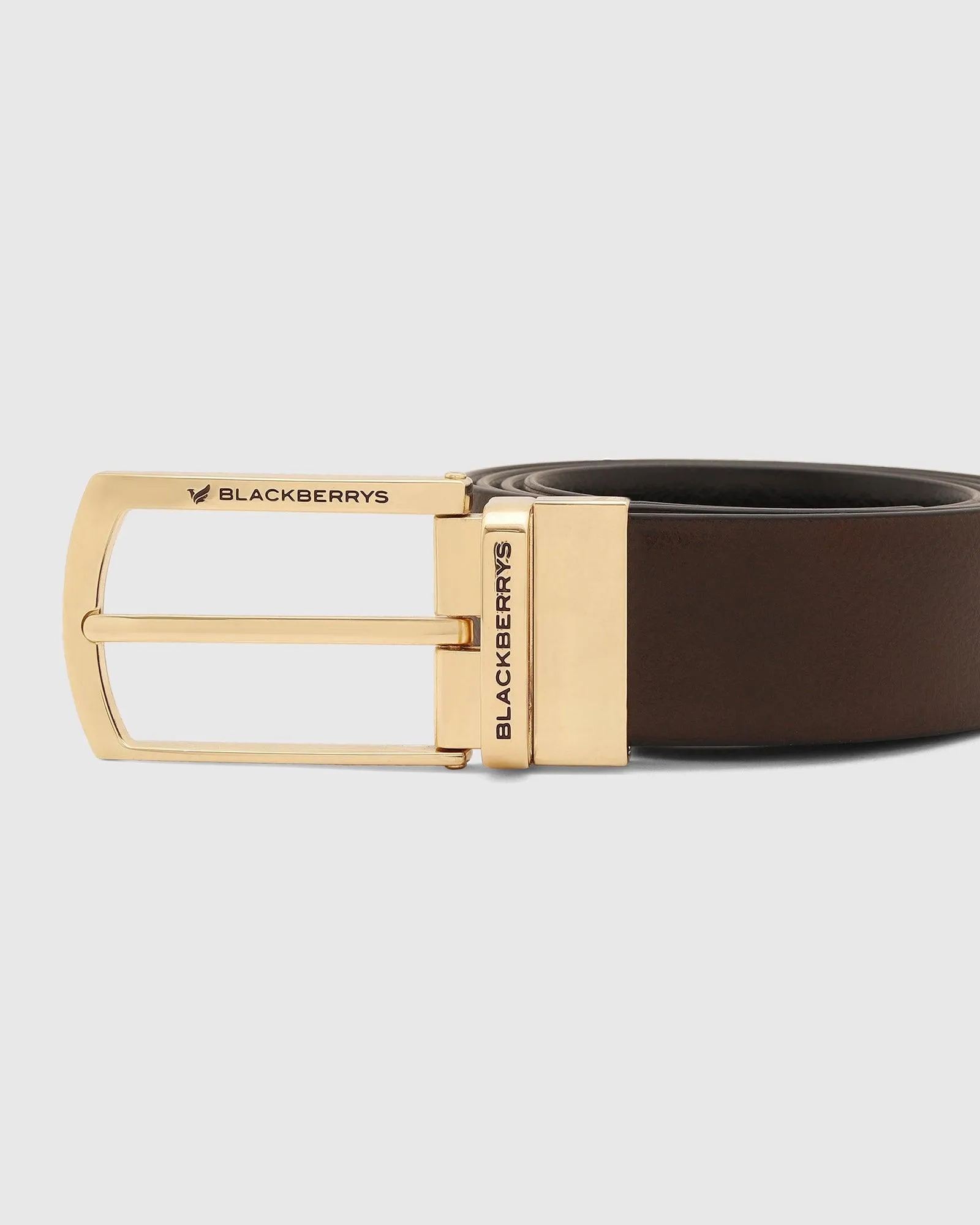 Leather Reversible Wine & Black Textured Belt - Tree