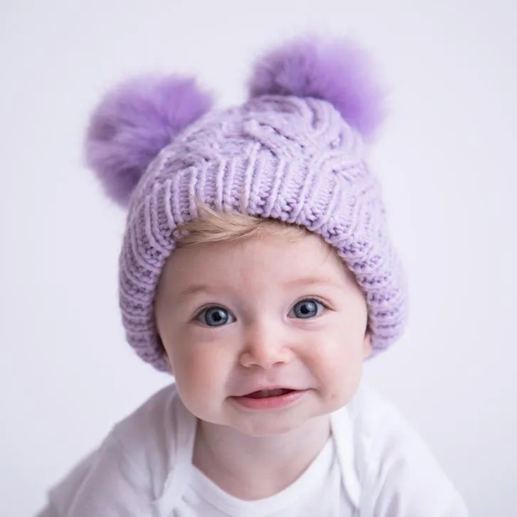 Lilac Fluffer Beanie Hat for Babies, Toddlers & Kids