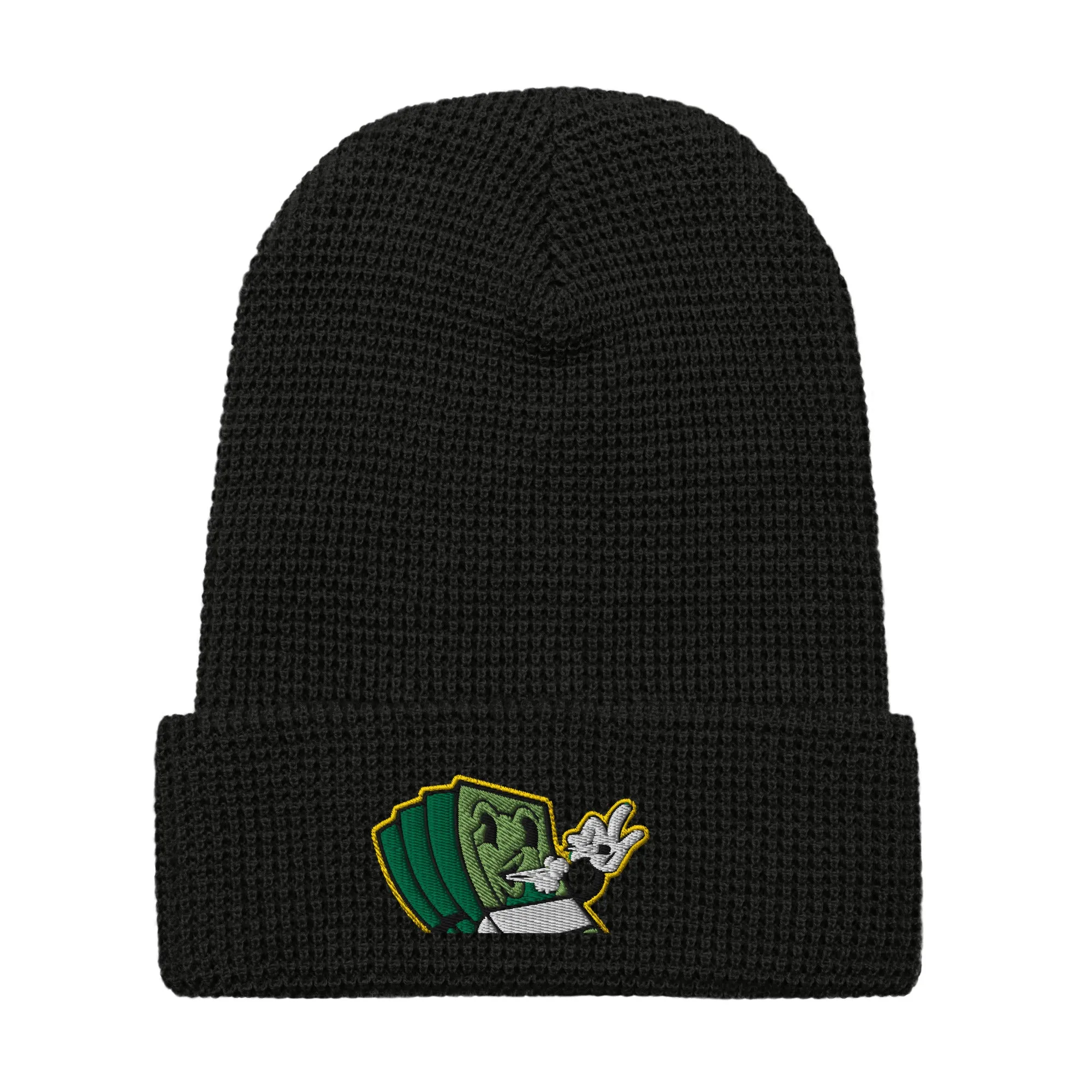 Lit and Rich Cash Smoke Waffle beanie hat