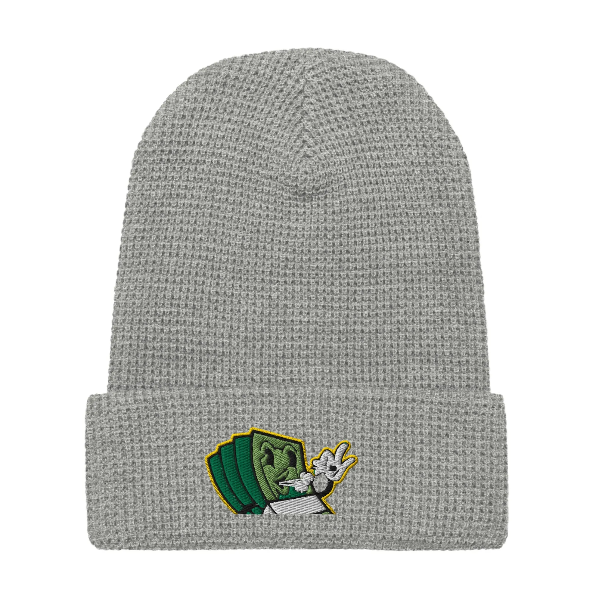 Lit and Rich Cash Smoke Waffle beanie hat