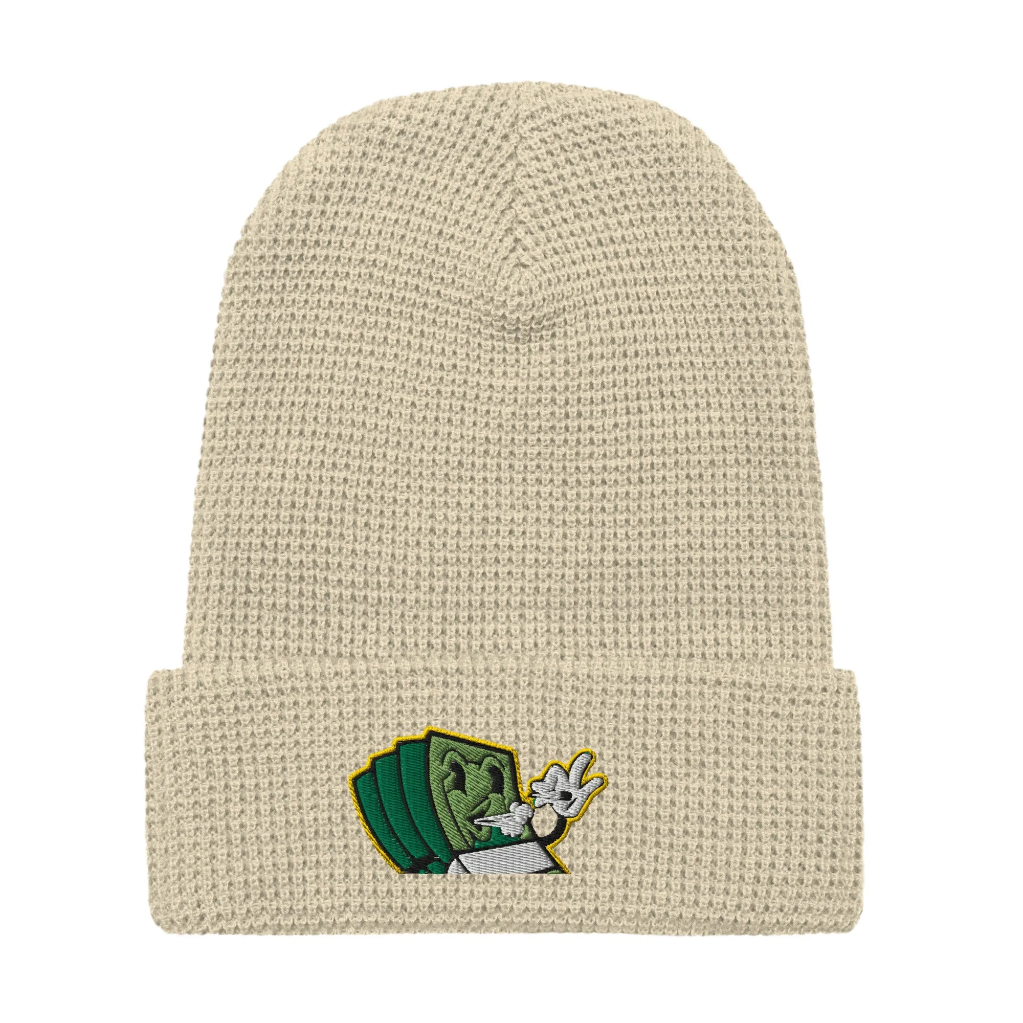 Lit and Rich Cash Smoke Waffle beanie hat