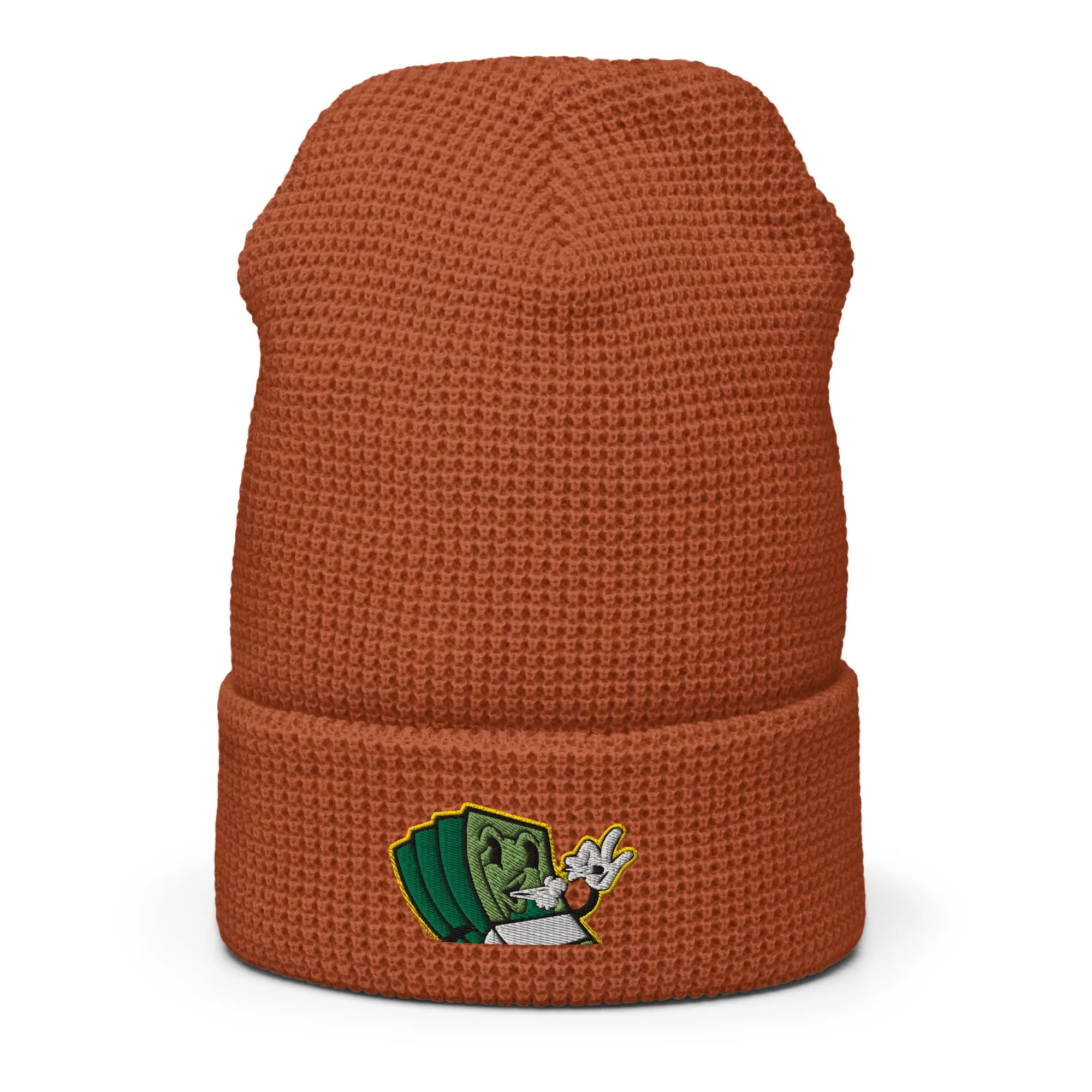 Lit and Rich Cash Smoke Waffle beanie hat