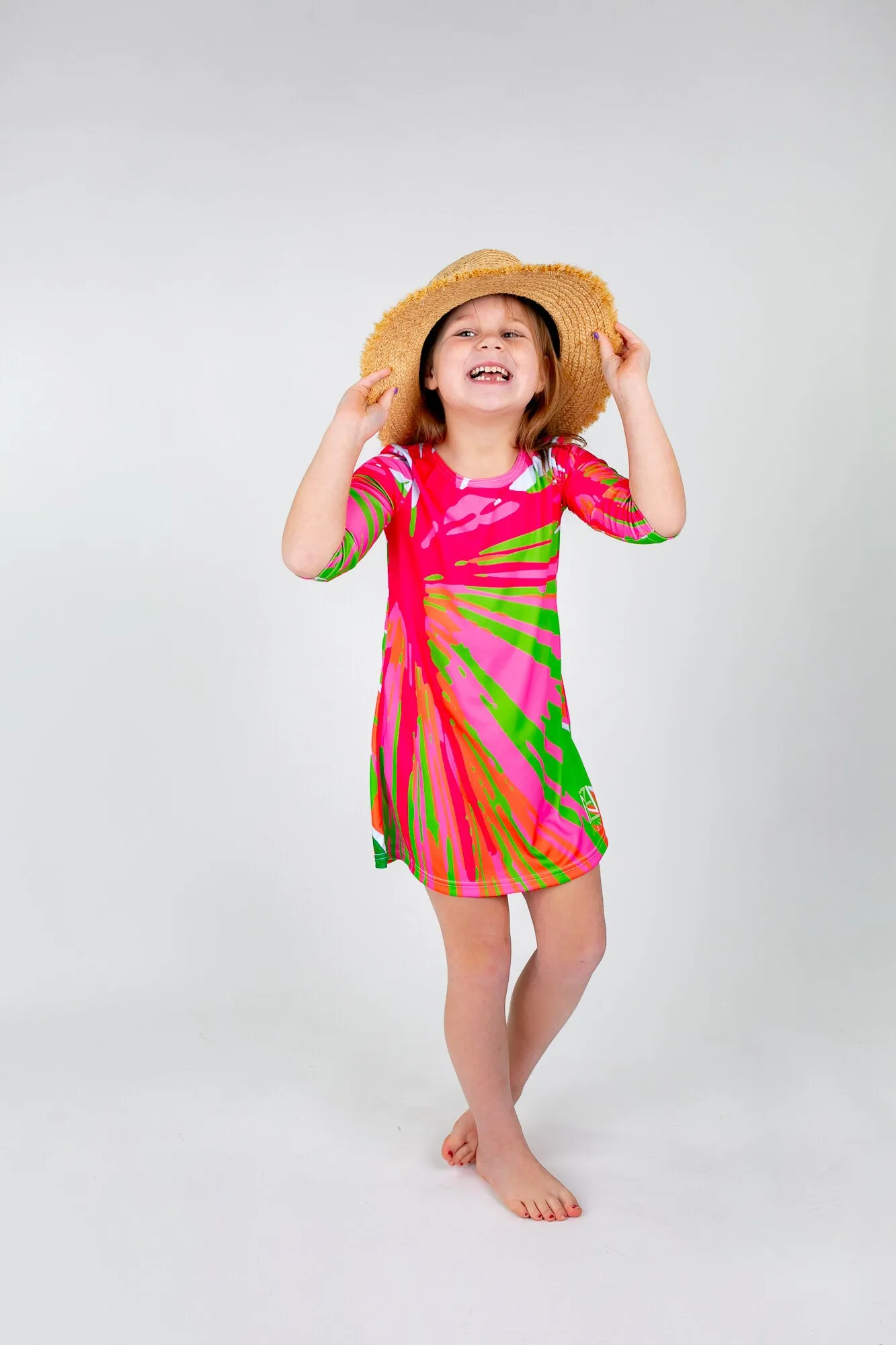 Little Ladies Punchy Palm Dock Dress