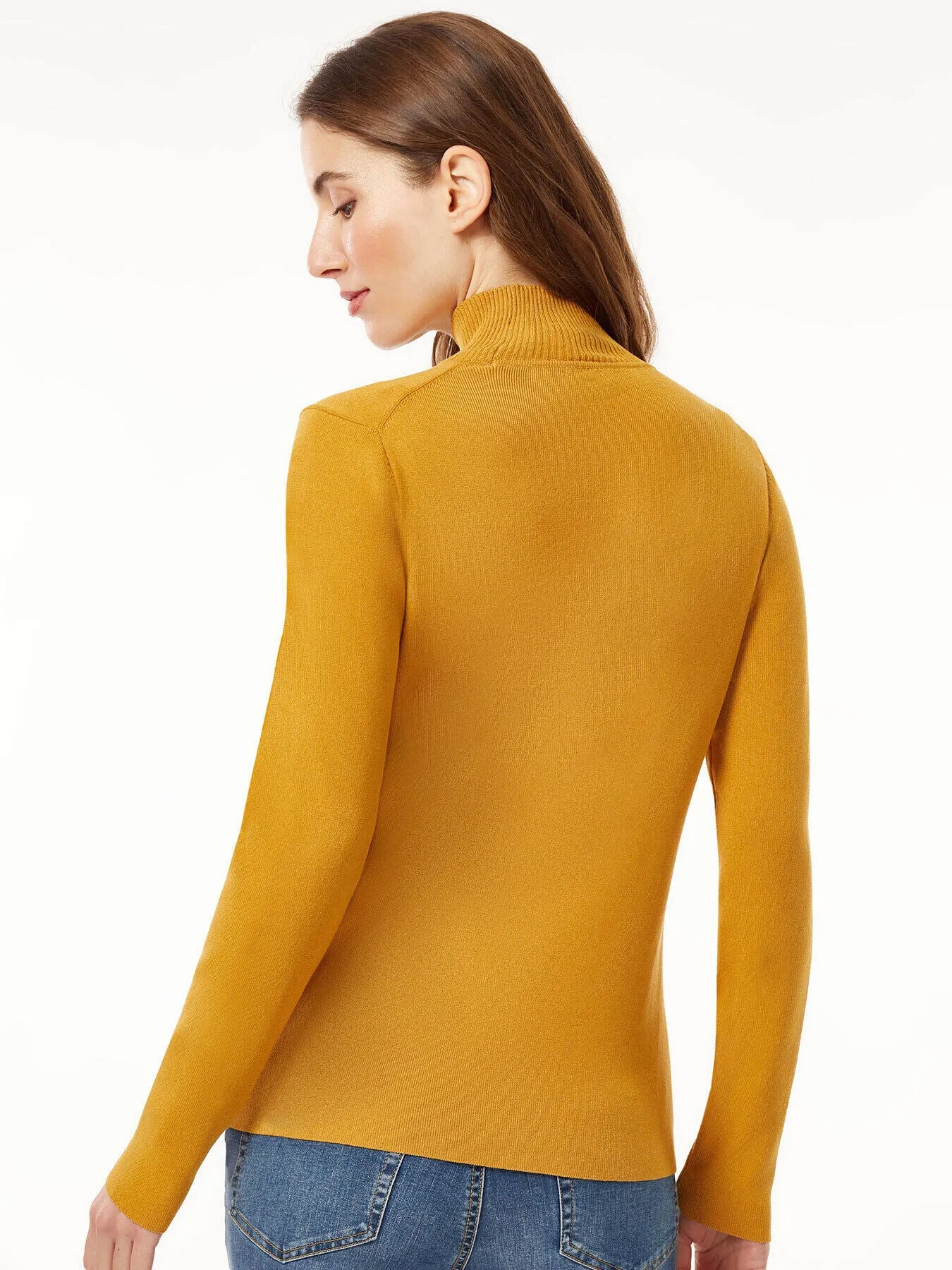 Long Sleeve Mock Neck Knit Sweater