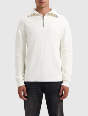 Loose fit Halfzip Knitwear | Off White