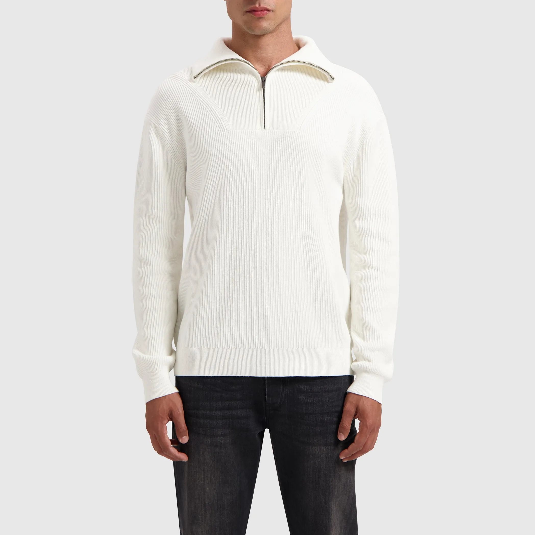 Loose fit Halfzip Knitwear | Off White