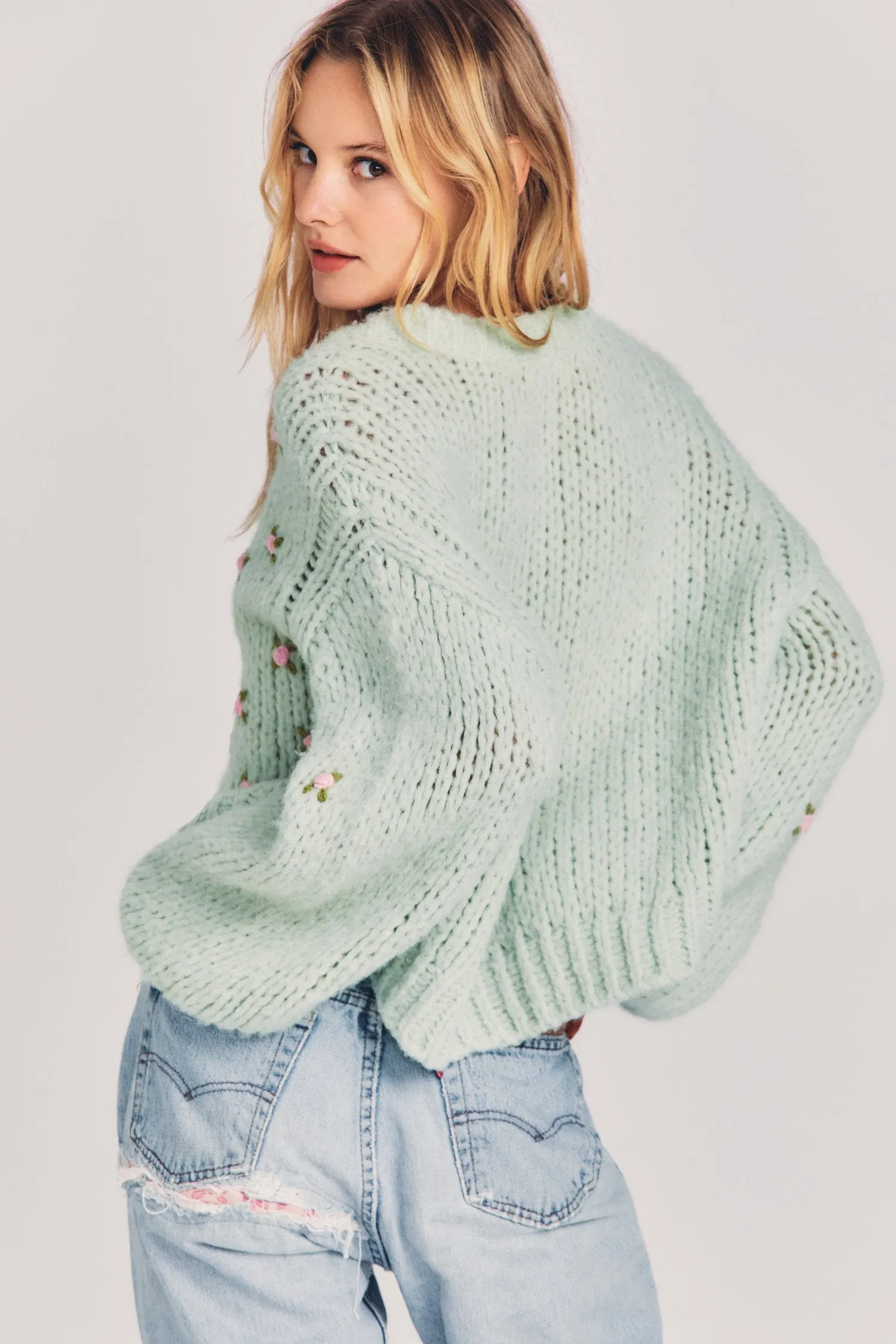 Love Shack Fancy - Emilie Cardigan in Pistachio