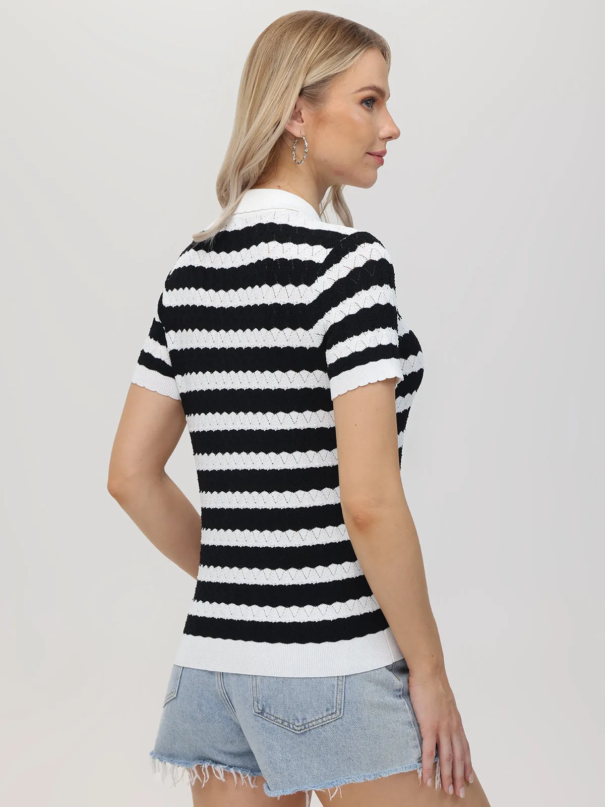 Lucille: Stripe Polo Sweater