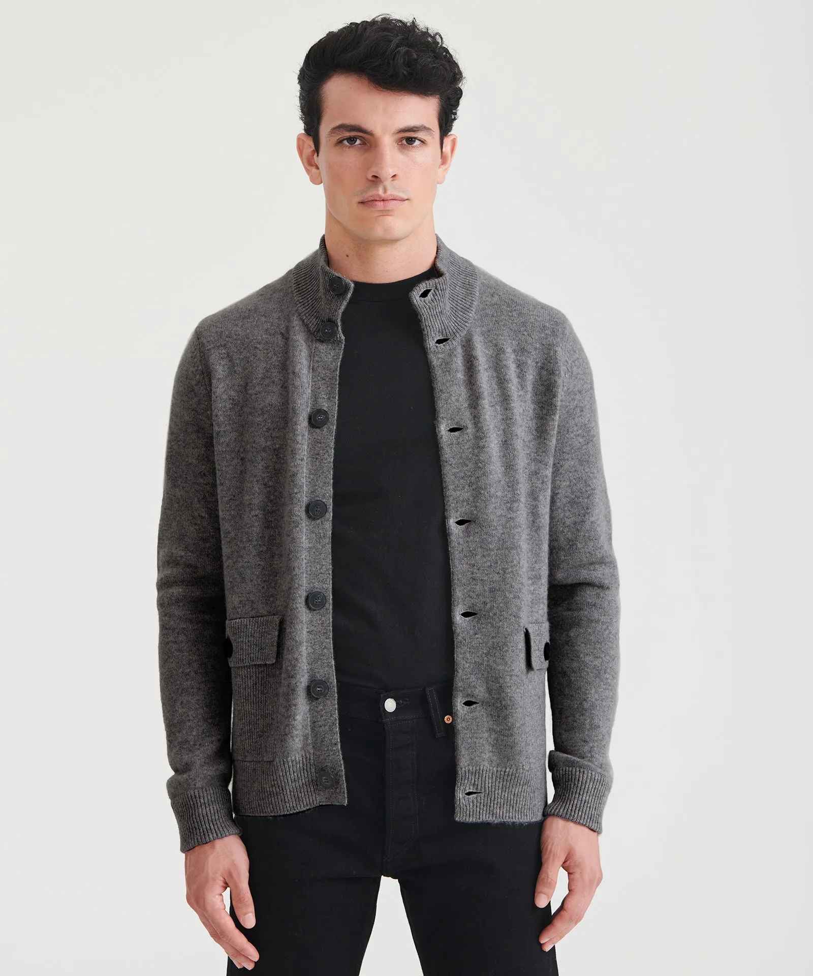 Luxe Cashmere High Neck Cardigan