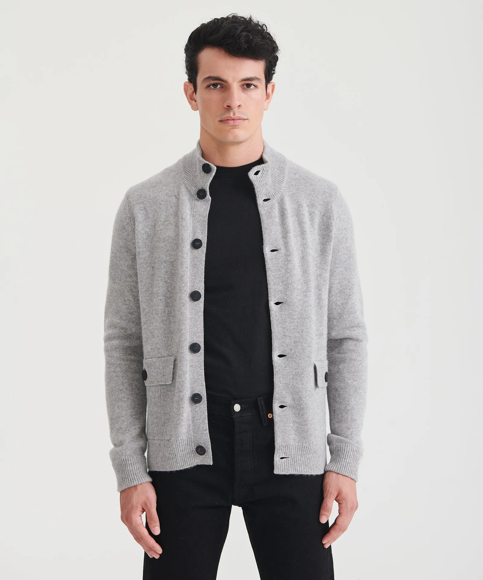 Luxe Cashmere High Neck Cardigan