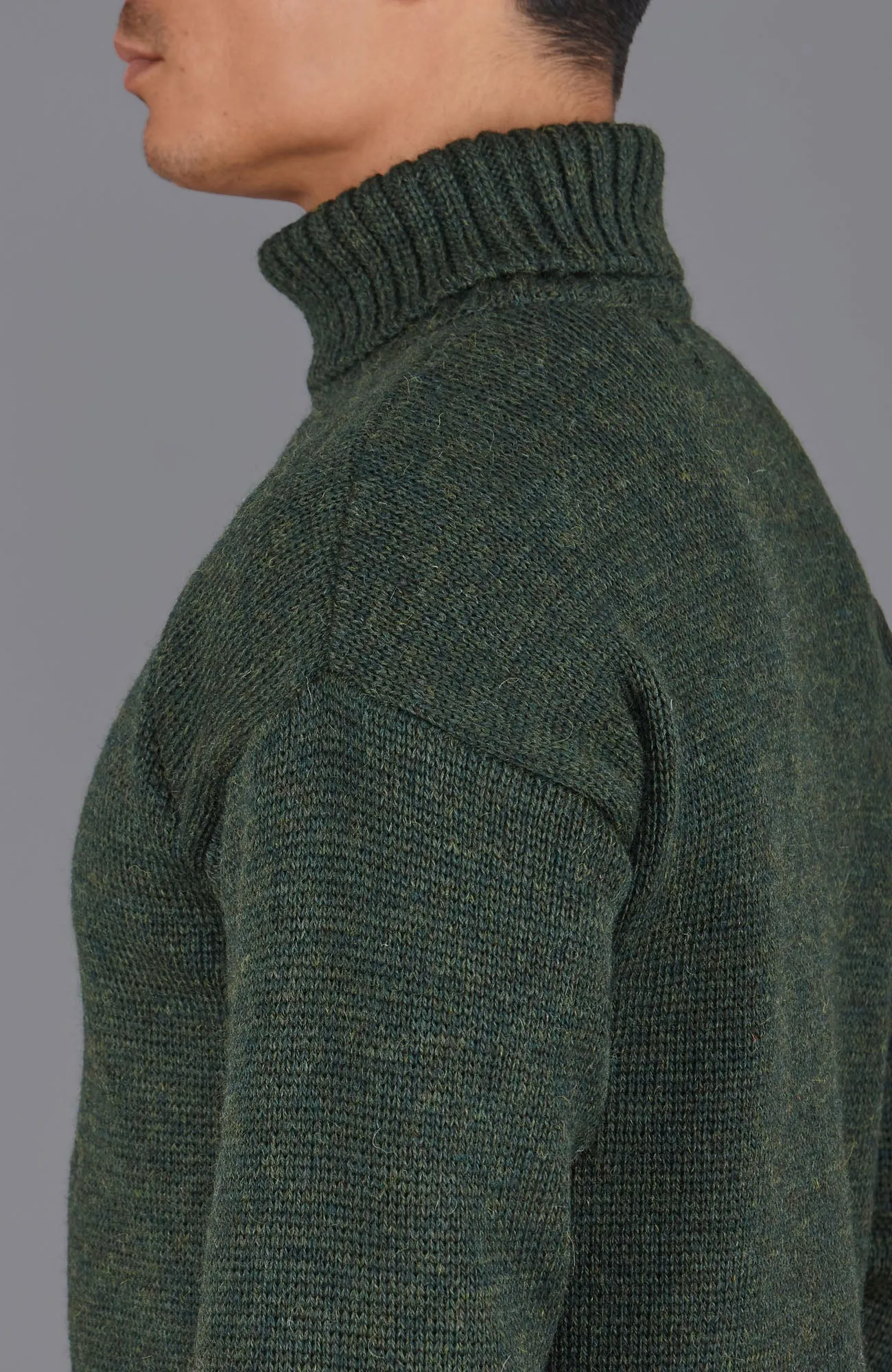 Mens British Wool Submariner Roll Neck Jumper