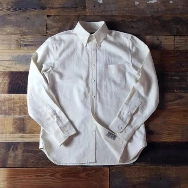 Men's Button Down Collar Herringbone Shirt