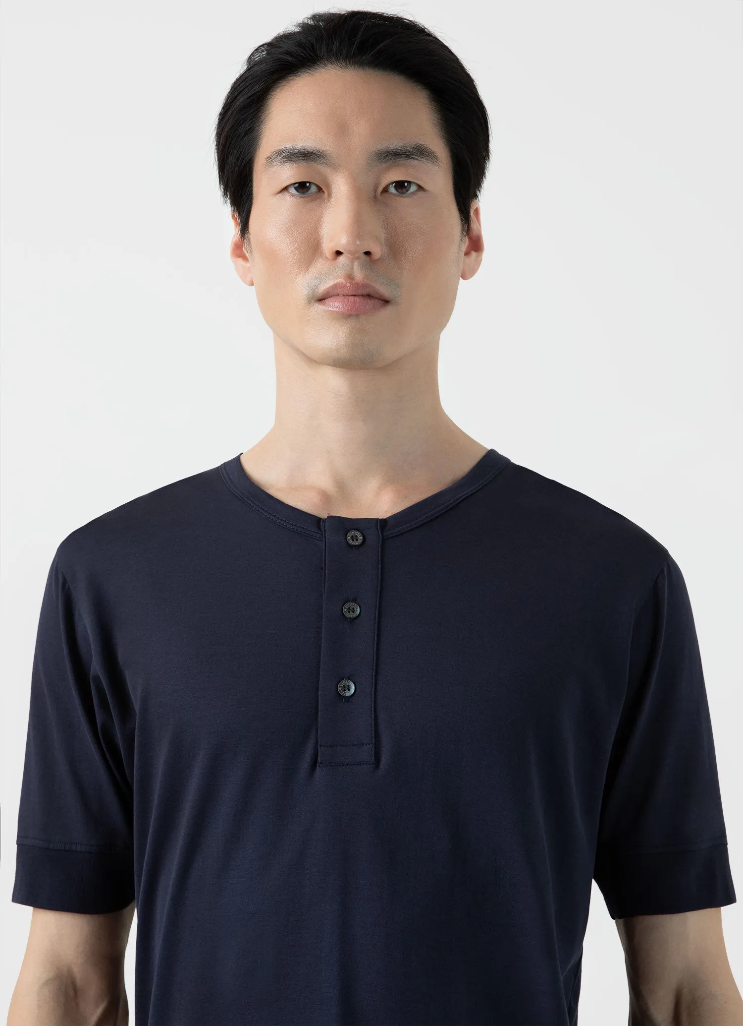 Men's Henley T-shirt in Navy