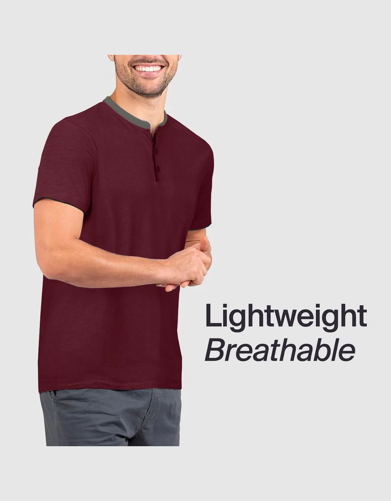 Men's Short Sleeve Henley T-Shirt