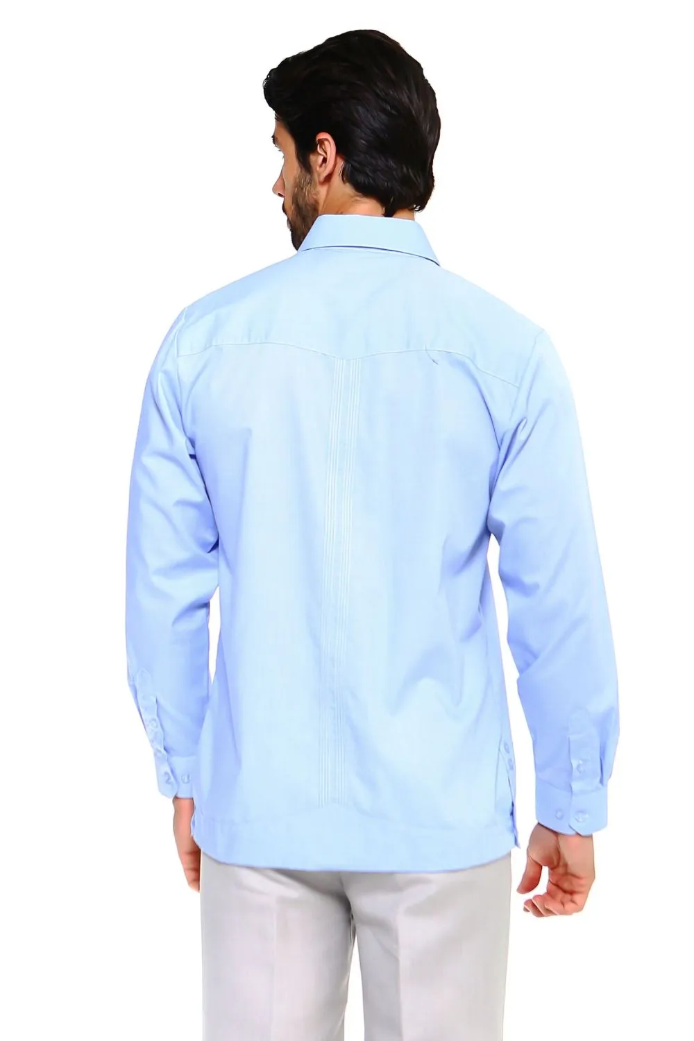 Mojito Collection Guayabera Shirt Classic Poly Cotton Blend Long Sleeve