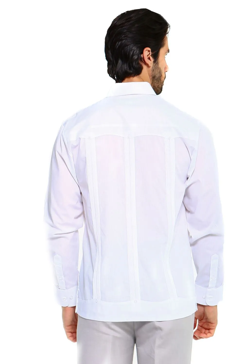 Mojito Collection Guayabera Shirt Classic Poly Cotton Blend Long Sleeve