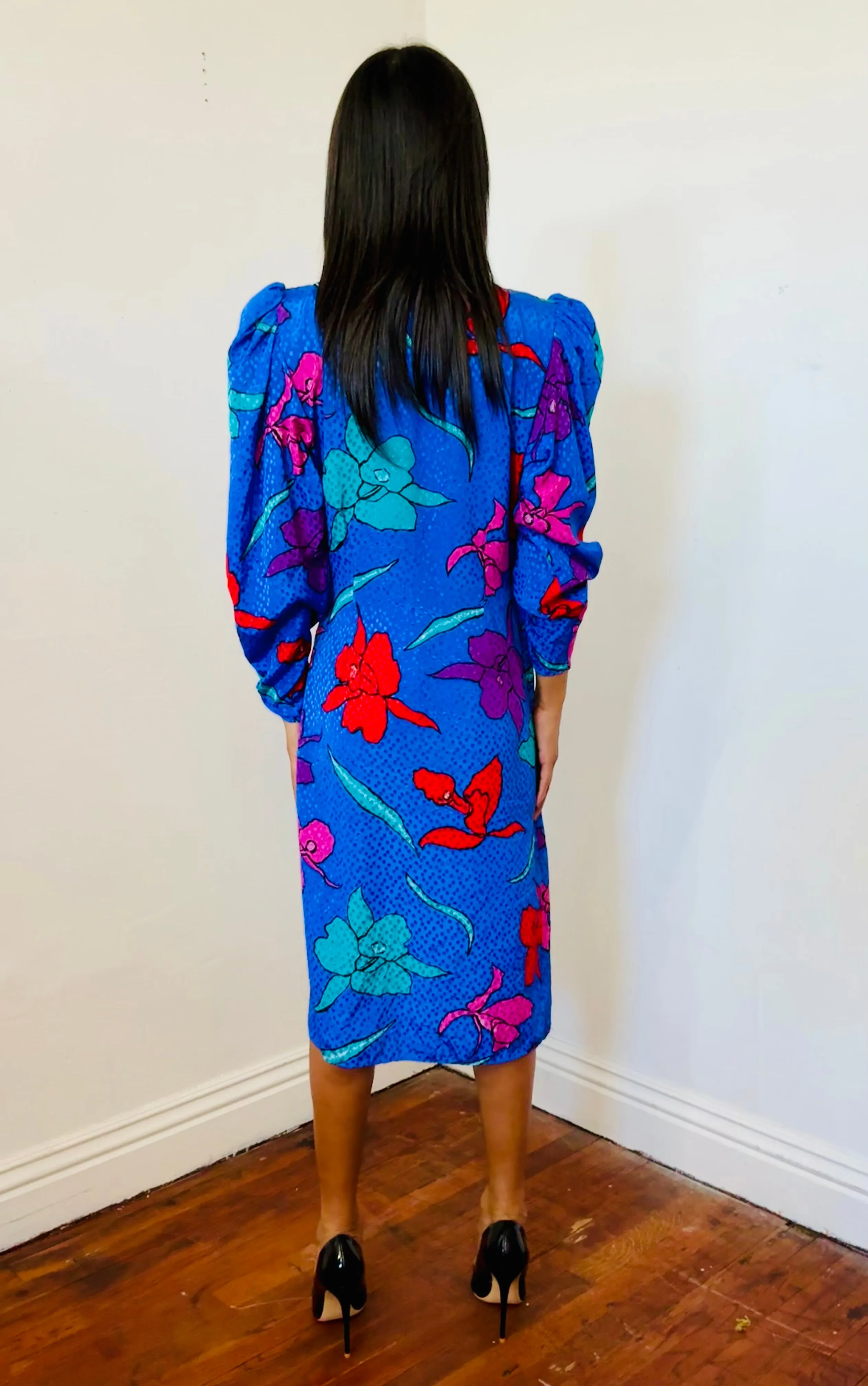 Multicolored Floral Dress long legs