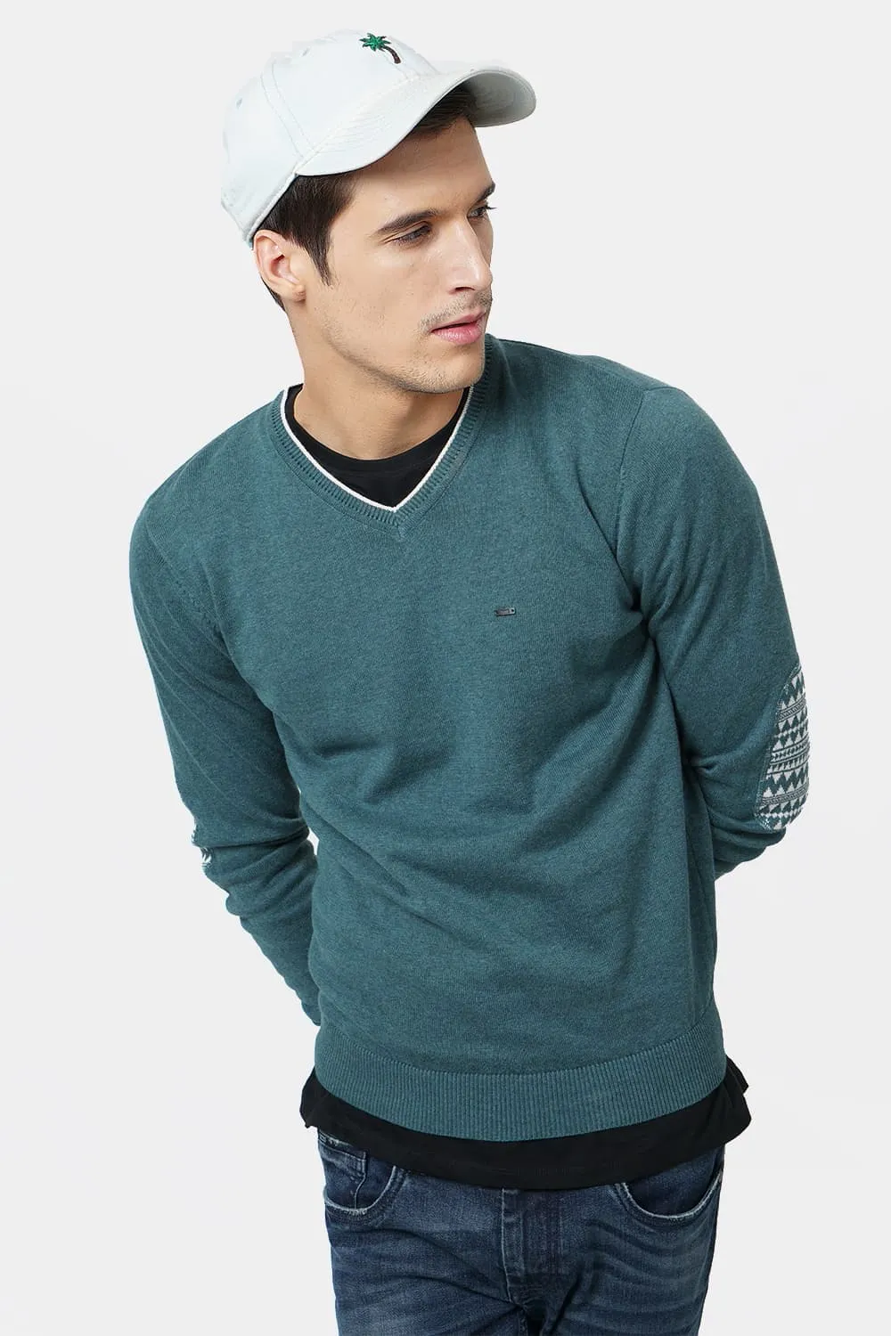 Muscle Fit V Neck Sweater