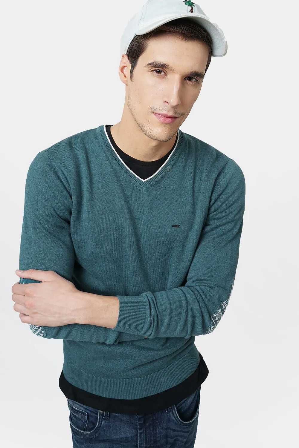 Muscle Fit V Neck Sweater