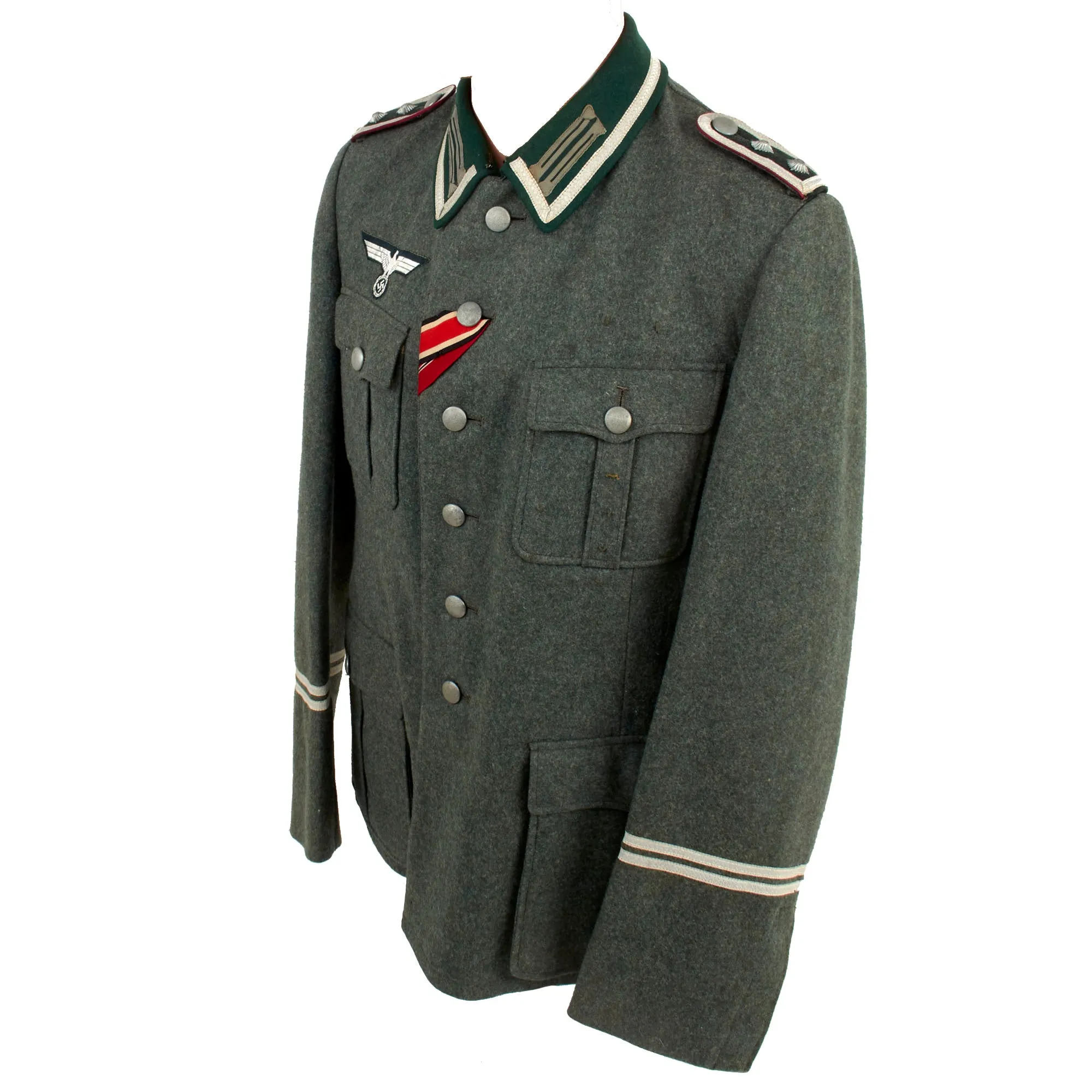 Original German WWII Heer Army Smoke & Chemical Troops Hauptfeldwebel NCO M36 Field Tunic with EKII & Eastern Medal Ribbons