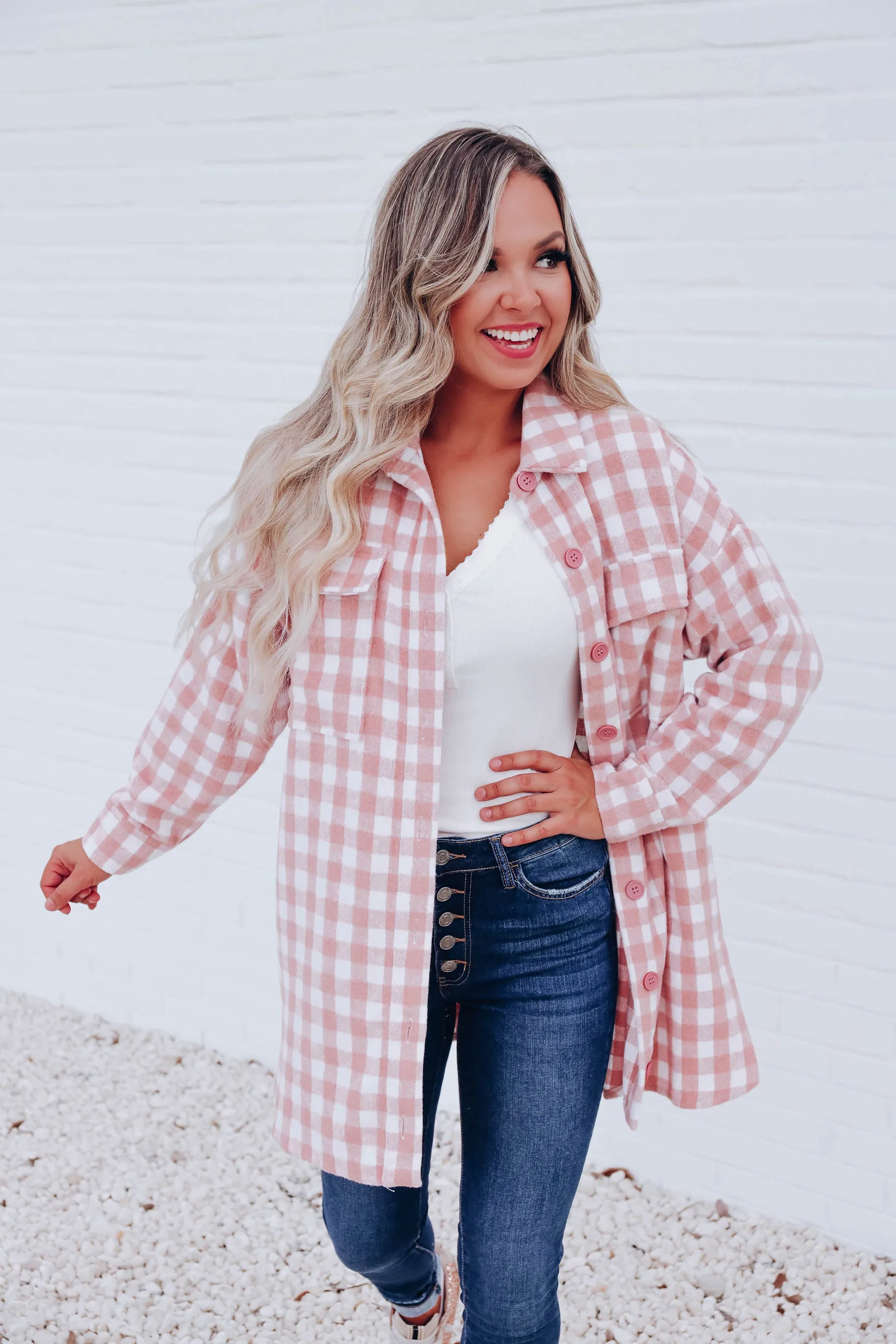 Perfectly Pink Plaid Shacket