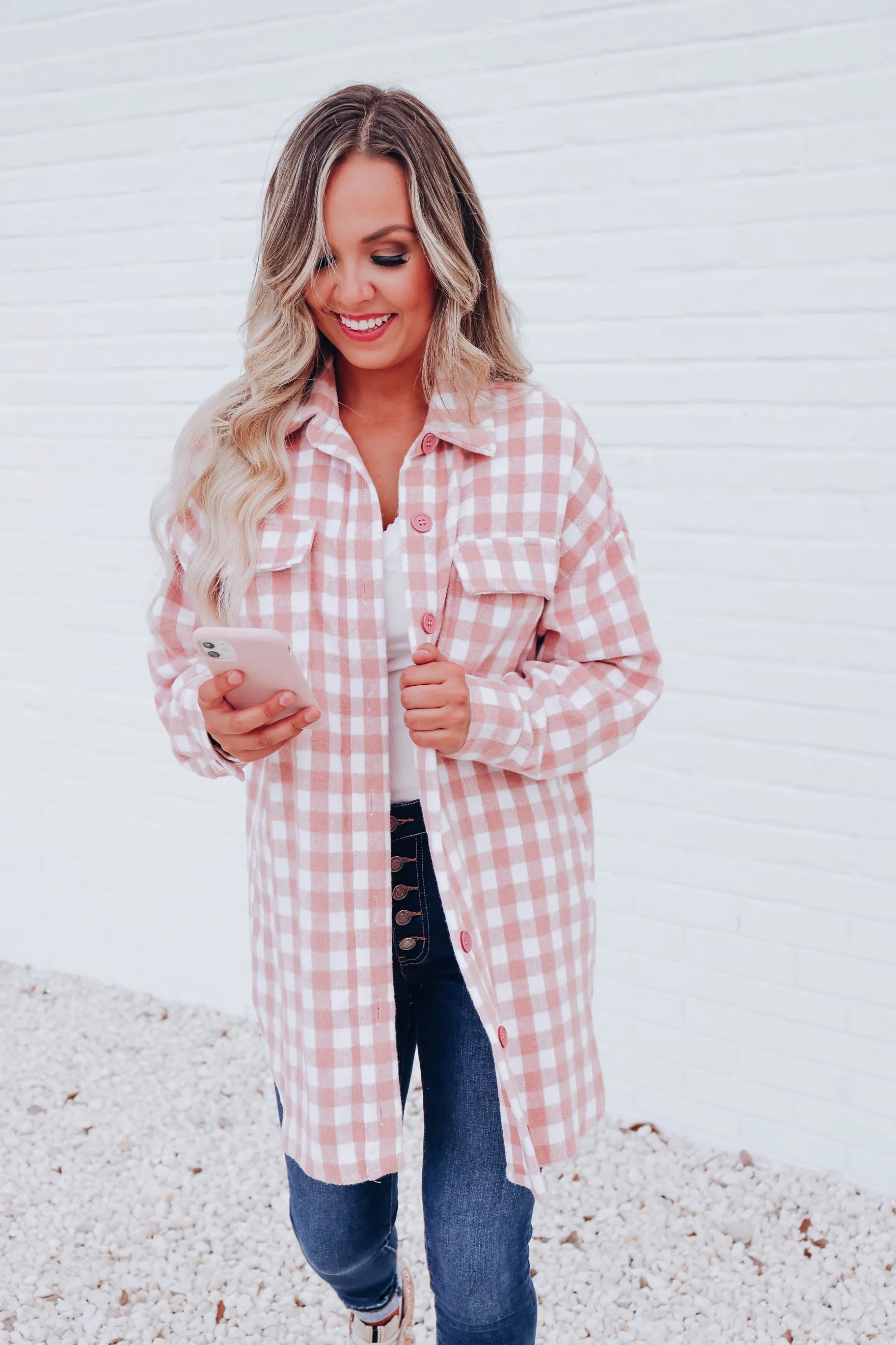 Perfectly Pink Plaid Shacket