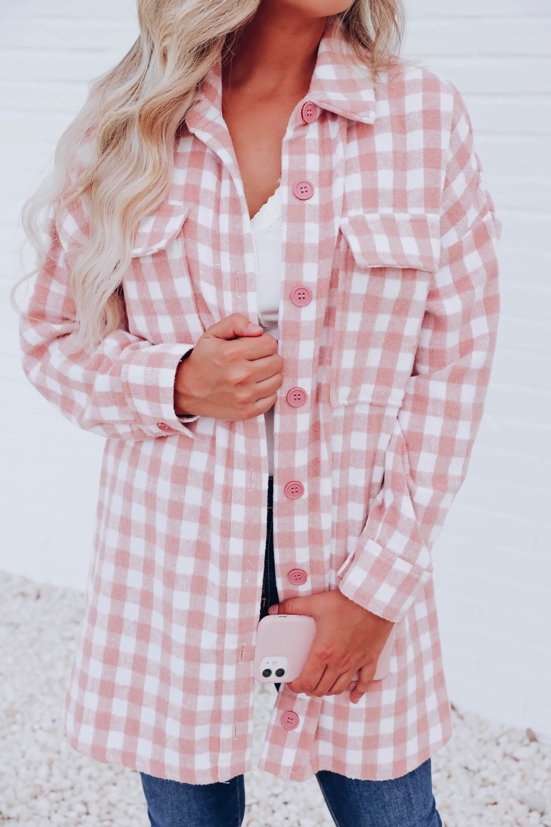 Perfectly Pink Plaid Shacket